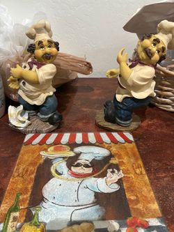 Cook figurines and pot plate