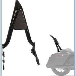 26" Height Black Sissy Bar, Detachable Passenger Backrest Rear Pad, new
