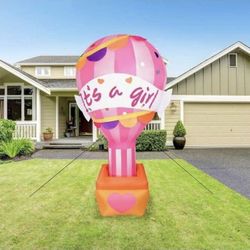 It's a Girl, 10-Ft. Tall  Inflatable Lawn Party Balloon Sign Decoration with Blower & Lights