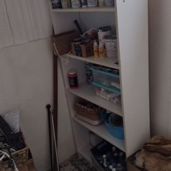Tall White Five Shelf Bookshelf