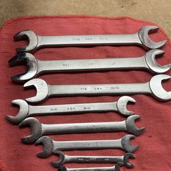 Set Of 8 Indestro  Wrenches 1/4 to 1 1/16
