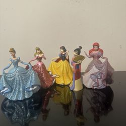 Set of 5 Disney Princess Figurines - Cinderella, Aurora, Snow White, Mulan, Ariel