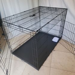 New IN Box! XXL'XXXL Dog Crate 2 Doors With Tray Up To 125lbs Folding Puppy Dog Kennel Animal Cage Dog Anxiety Shelter