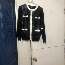 Black And White Cardigan New With Tag Size M Pick Up Only 