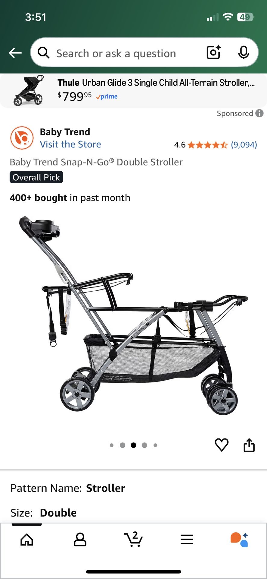 Universal Double Stroller