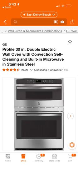 Profile 30 in. Double Electric Wall Oven with Convection Self-Cleaning and Built-In Microwave in Stainless Steel