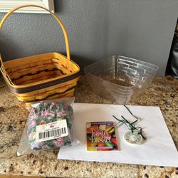 Longaberger Vintage Collectible NWT 1998 Easter Basket Combo Tie On 