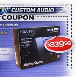 Alpine HDA-F60 Power Amplifier 4 Channel Speaker System Amp 800 Watts 🚨 Payment Options Available 🚨 No Credit Needed 🚨 
