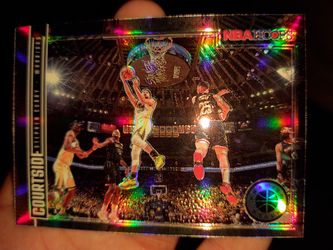 Golden State Warriors Steph Curry Courtside Premium Hoops Silver Holo Prizm Card Mvp