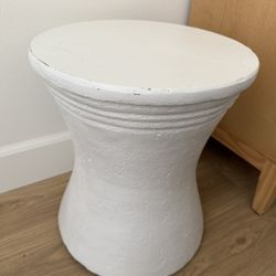 White Faux Stone Patio Accent Table -Threshold designed with Studio McGee