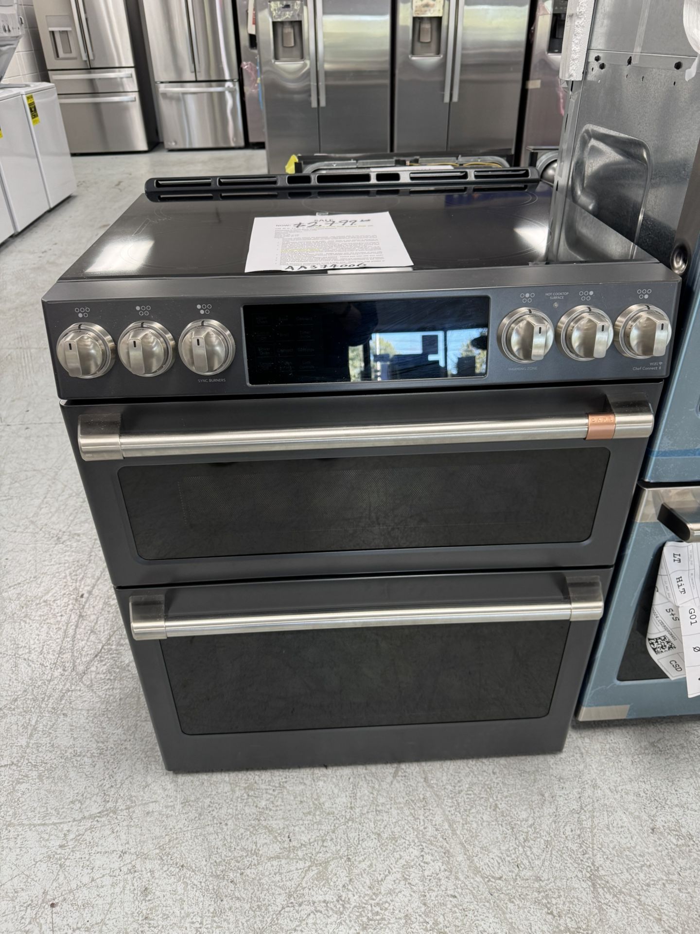 Café 30 in. 7.0 cu. ft. Smart Slide-In Double Oven Induction Range with Convection in Matte Black