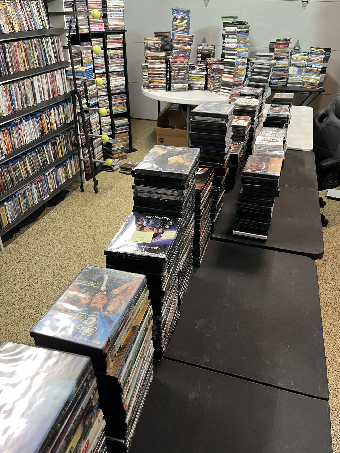 Thousands of DVDs and Blu-rays