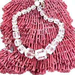 Antique Cubes Cut Crystal Necklace 