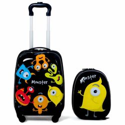Brand New Kids 2-Piece Monster Luggage Set (Suitcase + Backpack)