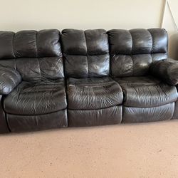 Leather Sofa Recliner (manual)
