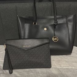 Michael Kors Purse & Matching Large Wristlet
