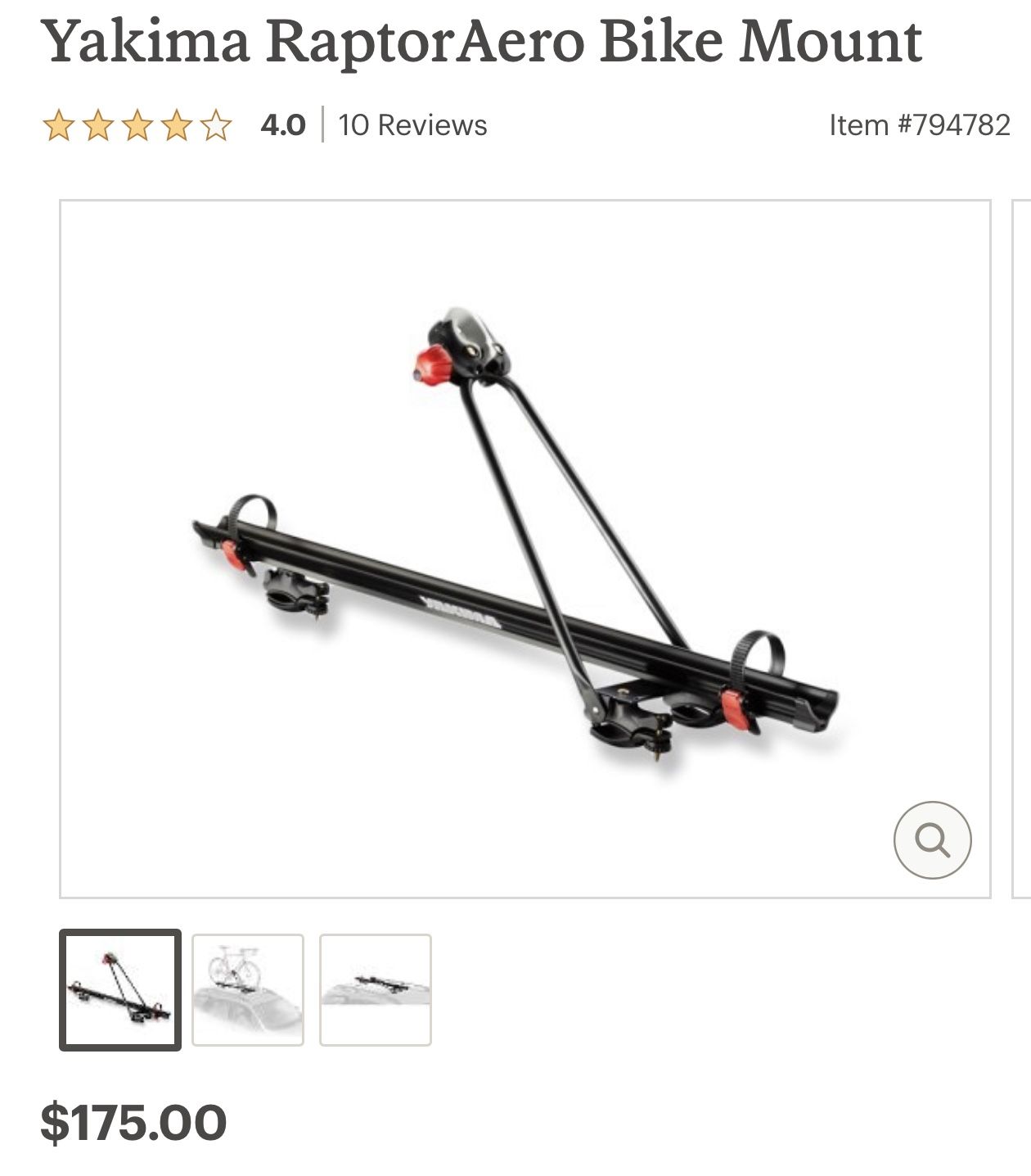 Yakima Raptor Aero Roof Bike Rack