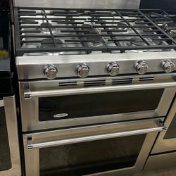 KitchenAid Double Oven Gas Stove Stainless Steel 