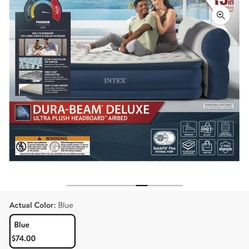 Intex Dura-Beam Deluxe Ultra Plush Headboard with Built-in Pump (18" Mattress Height) - Queen