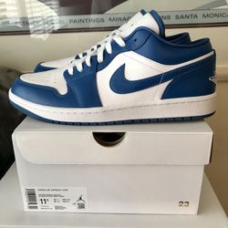 Jordan 1 Low Marina Blue 11.5 Women 10 Men DS
