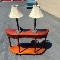 Console Table With Lamps