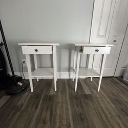 Set Of White End Tables 