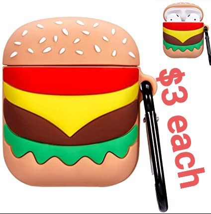 Punswan Hamburger Airpod Case for Apple Airpods 1 and 2, $3 each