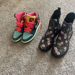 Women Guess Shoes Size 7.5 And Jordan’s Size 7.5 Women 5.5 Kids Both For 160