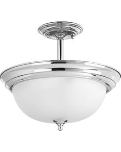 Progress Lighting 2-Light Ceiling Light, Semi-Flush Mount or Hanging Ceiling Light Fixture for Interior Kitchen Lights or Hallway, 13-3/16" by 11-5/16
