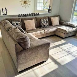 Ashley Ballinasloe Dark/Light Gray Large Sectional with Chaise | Brand New 