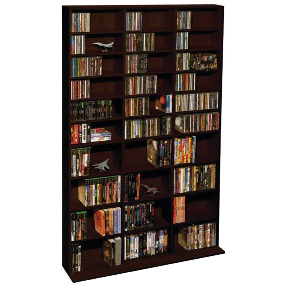 Adjustable Shelf Wood Media Storage Wall Bookcase