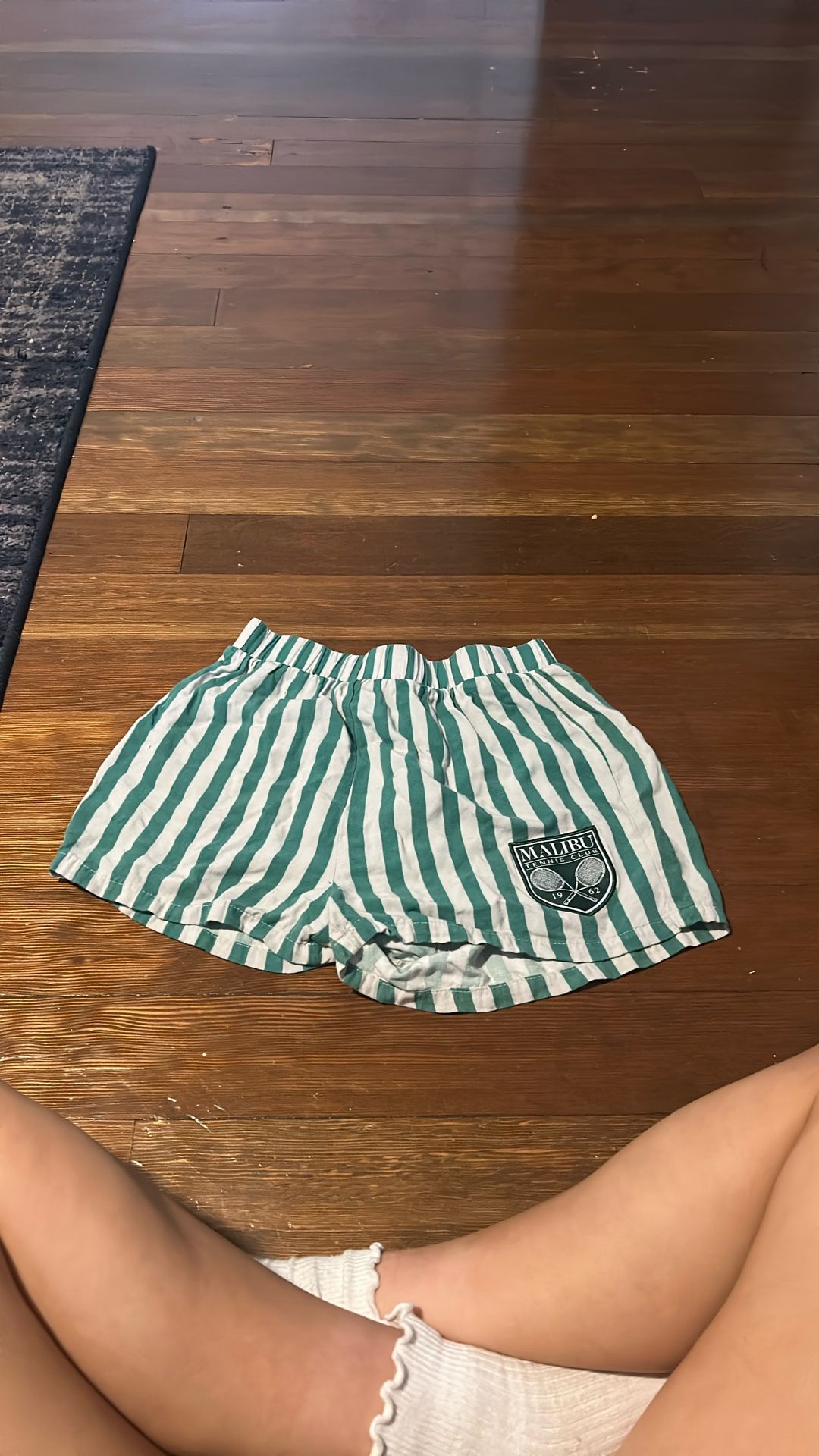 Green Striped Shorts