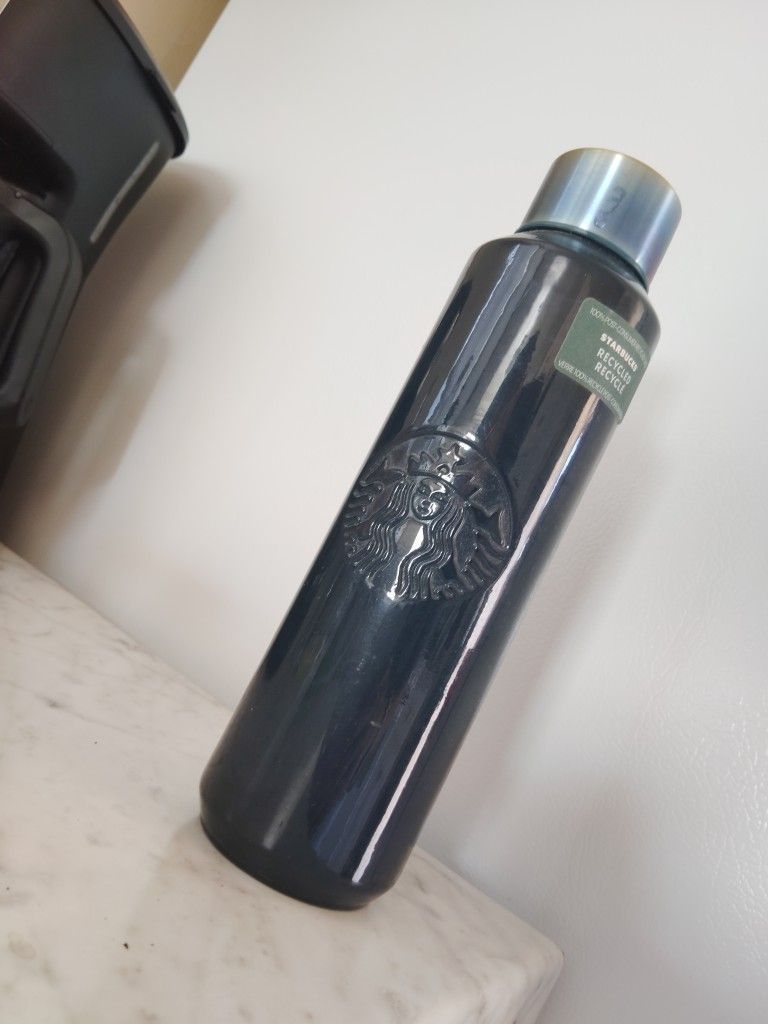starbucks 2022 blue recycled glass water bottle 20oz nwt