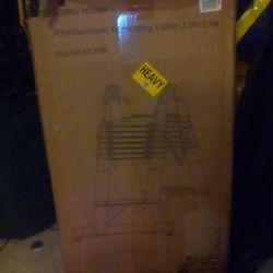 Aluminum Telescoping Ladder 2.5M+2.5M Model ZL0908, Color Silver 