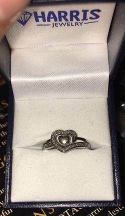 White gold 10k promise ring