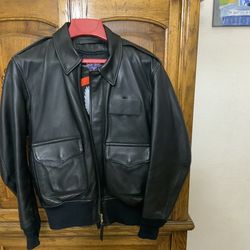 Black Leather Bomber Jacket