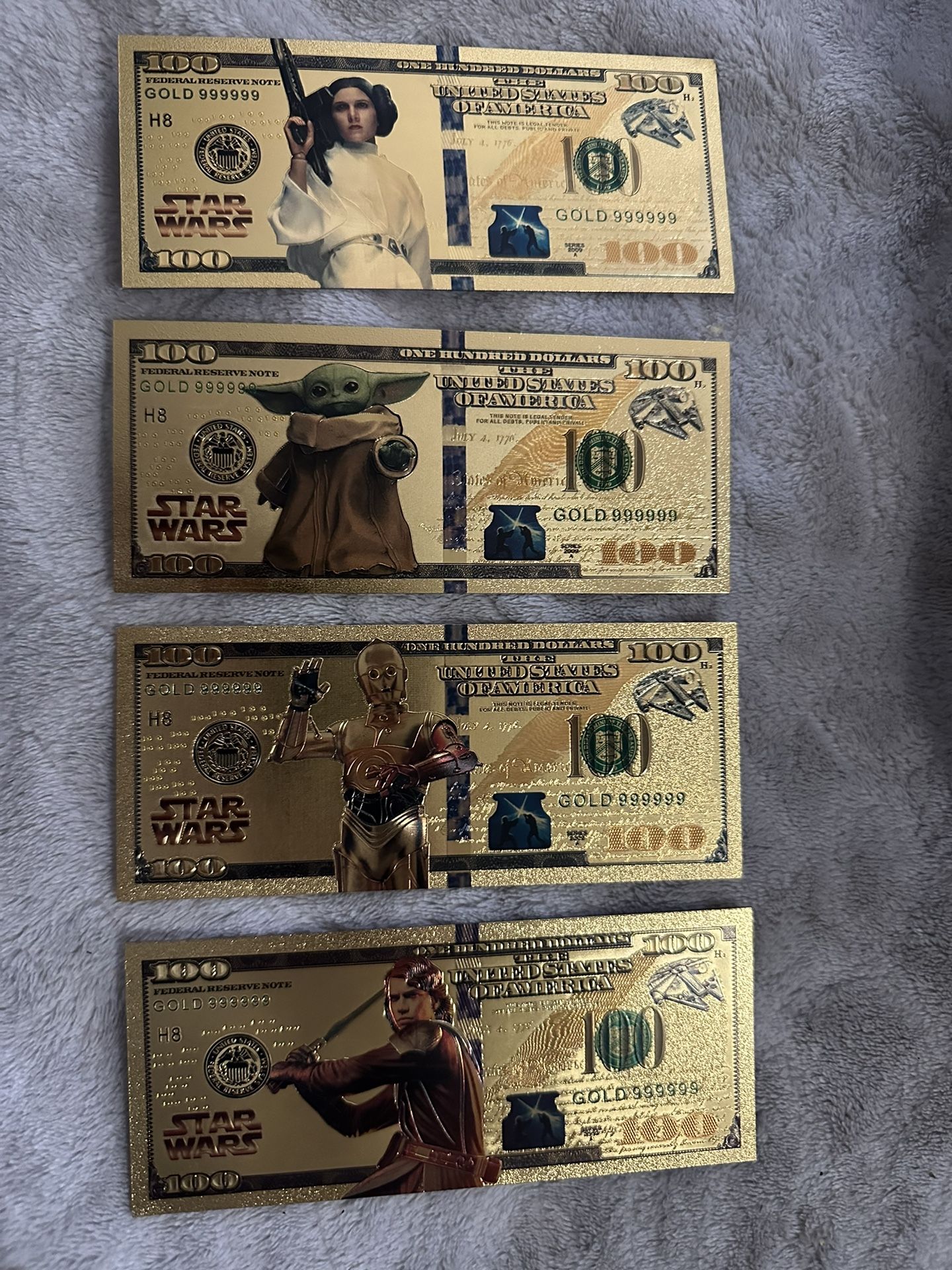 24kt Gold Star Wars Money