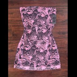🖤🕸️ED Hardy Pink & Black Mini Dress