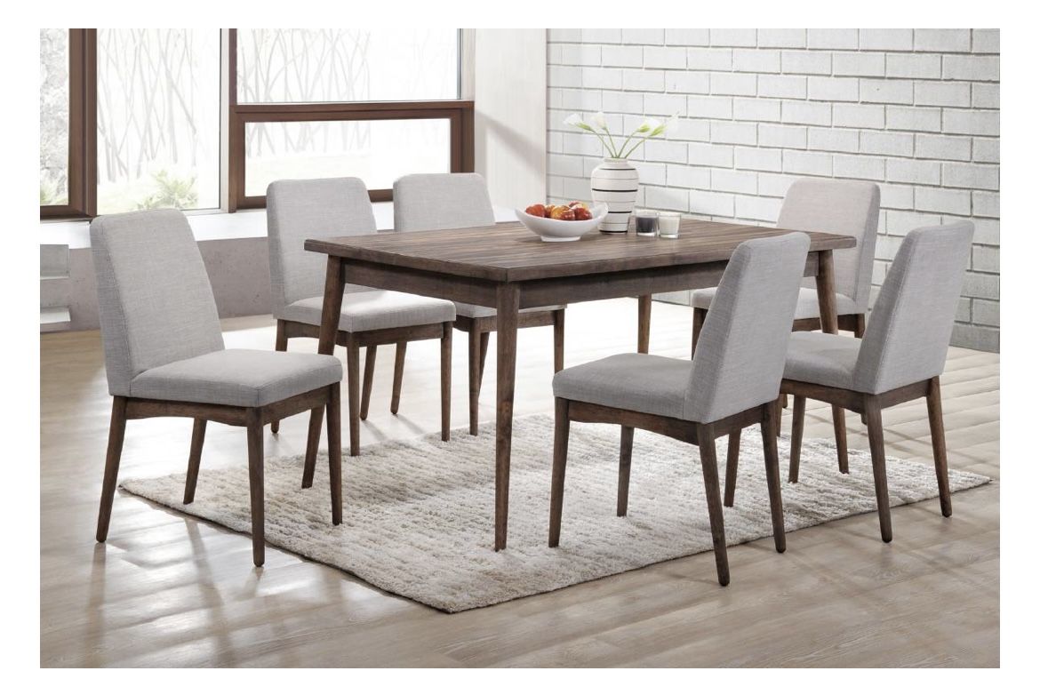 Modern Dining Table Set With 6 Gray Chairs (Free Delivery)