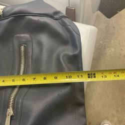 Vintage Blue Leather Purse Zipper 555