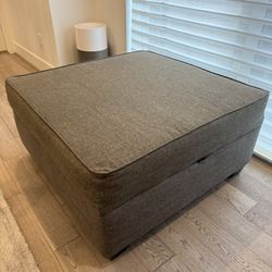 Large Grey Ottoman With Built In Storage