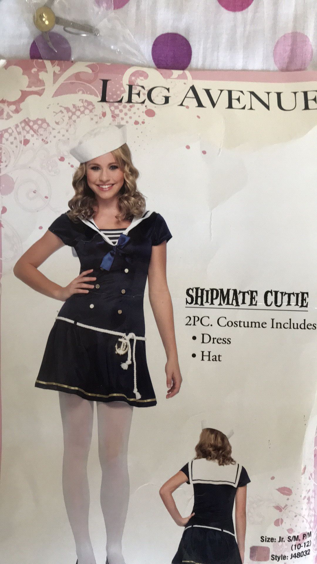 10-13 teen girls leg avenge costume set shipmate cutie