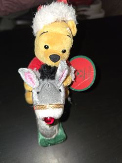 9 Inch Tall Santa Pooh Bear Riding Ruduloph Eeyore Disney Store
