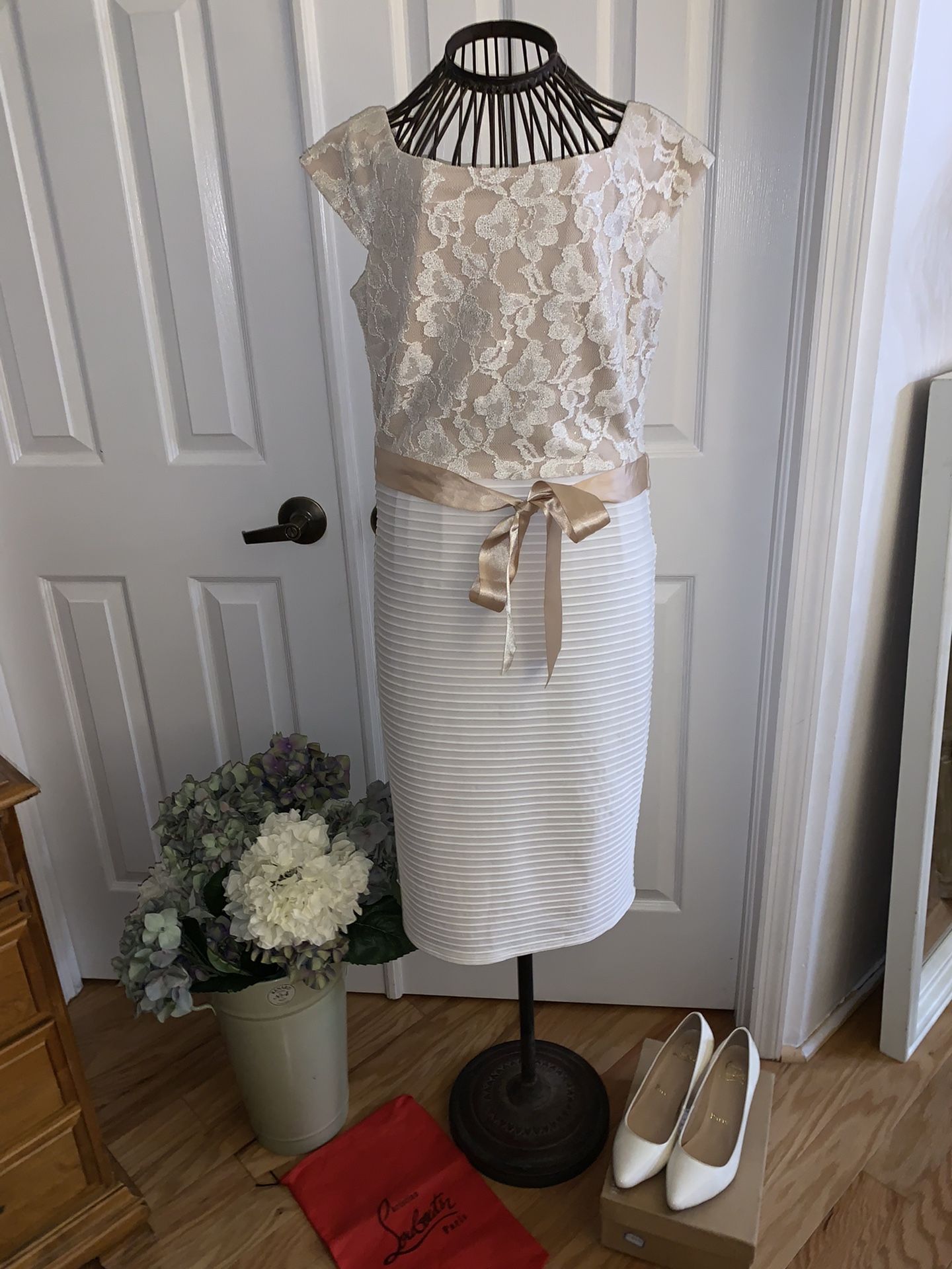 Christian Louboutin Pumps & J Taylor Dress