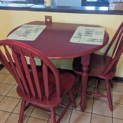 Beautiful Red Wooden Kitchen Table Like New MAKE Offer
