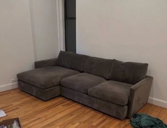 Crate and Barrel Lounge Deep Gray Sectional Couch