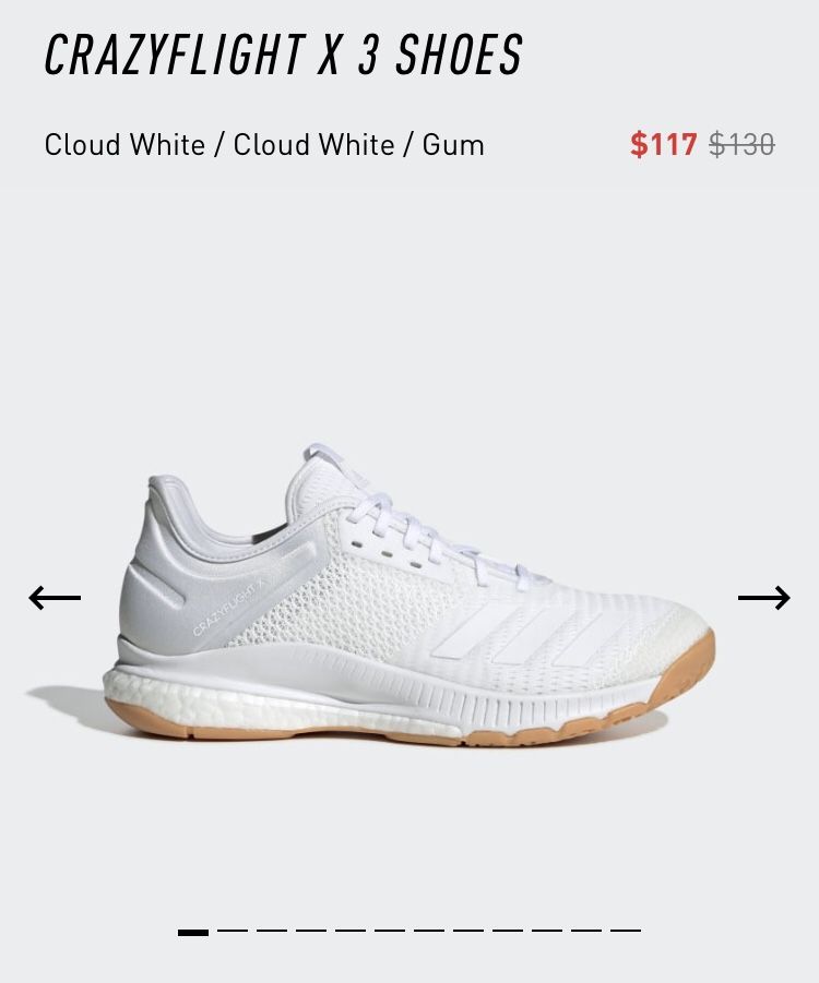 Adidas CRAZYFLIGHT X 3 SHOES White Gum Cloud Boost Ultraboost Ultra Boost Brand New 100% Authentic
