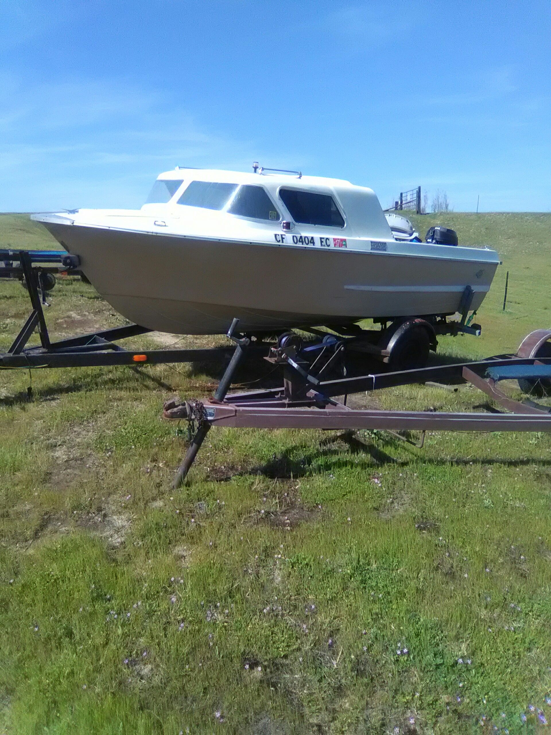 Vintage 60's Dorsett Catalina boat +85 hp. Motor +trailer