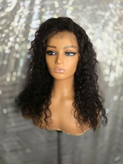 13x4 lace front curly human hair new wig / 22"