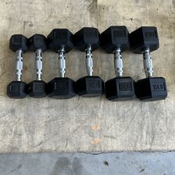 New pair of 5,10,15lb rubber dumbbells. New in box 📦 $60
